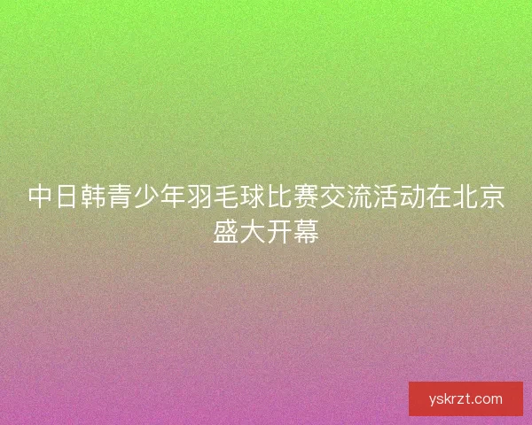 中日韩青少年羽毛球比赛交流活动在北京盛大开幕